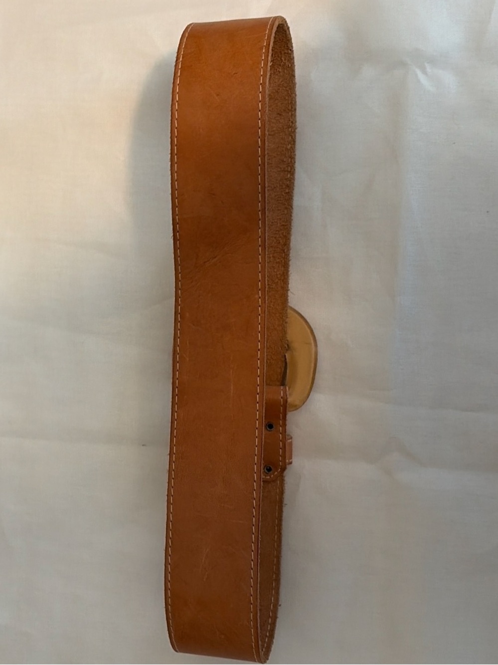 Units Wide Tan Leather Women’s Belt with Rounded Buckle medium - Picture 3 of 6
